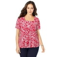 thumbnail image 1 of Jessica London Women's Plus Size Stretch Cotton Square Neck Tee, 1 of 3