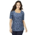 thumbnail image 1 of Jessica London Women's Plus Size Stretch Cotton Square Neck Tee, 1 of 5