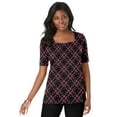 thumbnail image 1 of Jessica London Women's Plus Size Stretch Cotton Square Neck Tee, 1 of 6
