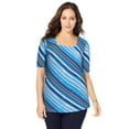 thumbnail image 1 of Jessica London Women's Plus Size Stretch Cotton Square Neck Tee, 1 of 6