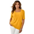 thumbnail image 1 of Jessica London Women's Plus Size Stretch Cotton Square Neck Tee, 1 of 6