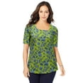 thumbnail image 1 of Jessica London Women's Plus Size Stretch Cotton Square Neck Tee, 1 of 5