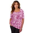 thumbnail image 1 of Jessica London Women's Plus Size Stretch Cotton Square Neck Tee, 1 of 6