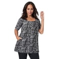 thumbnail image 1 of Jessica London Women's Plus Size Stretch Cotton Square Neck Tunic, 1 of 4