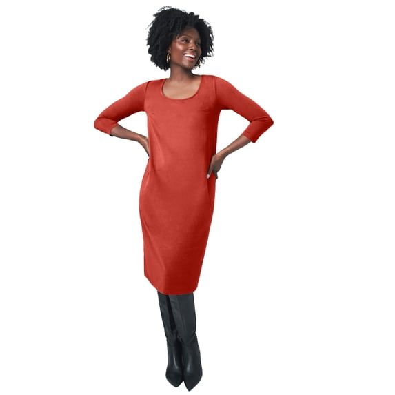 Jessica London Women's Plus Size Stretch Cotton T-Shirt Dress