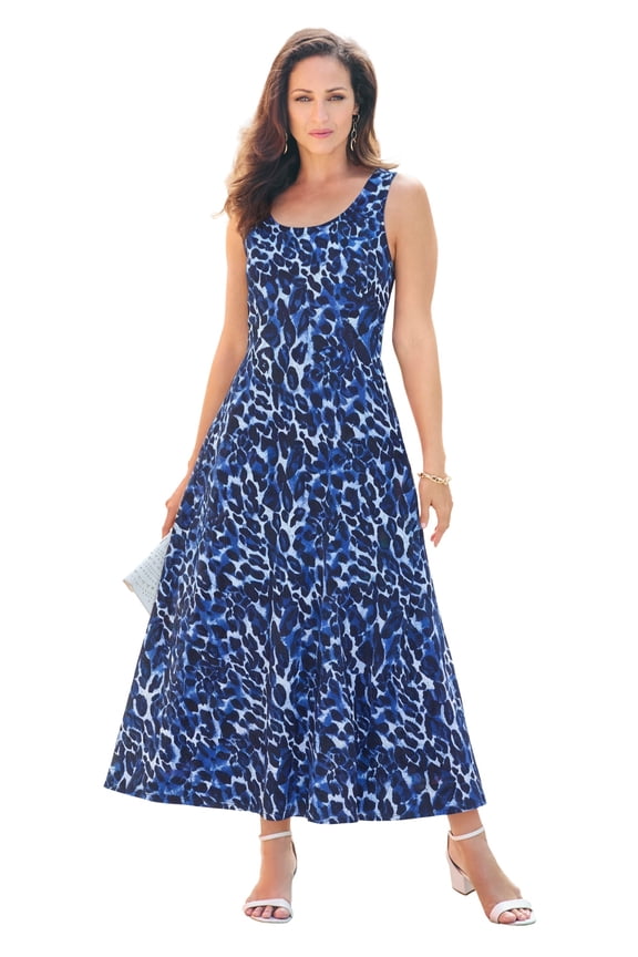 Women's Plus Size Stretch Cotton Tank Maxi Dress