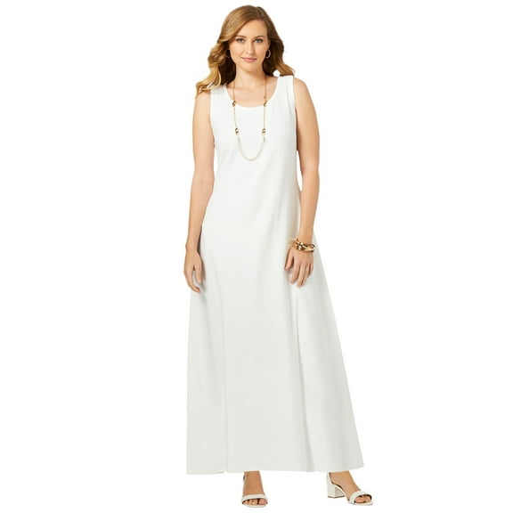 Jessica London Women's Plus Size Stretch Cotton Tank Maxi Dress