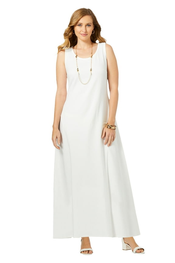 Women's Plus Size Petite Stretch Cotton Tank Maxi Dress