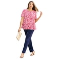 thumbnail image 1 of Jessica London Women's Plus Size Stretch Cotton Trapeze Tee, 1 of 3