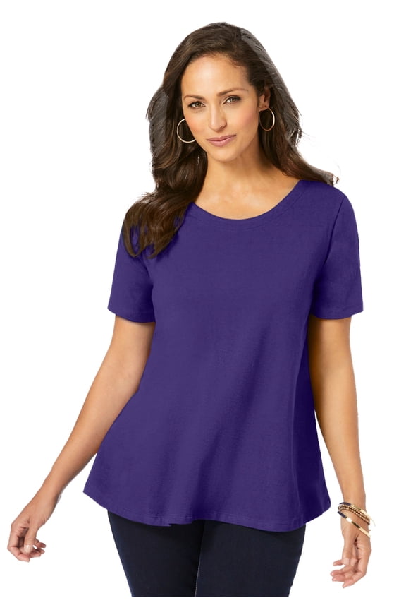 Women's Plus Size Stretch Cotton Trapeze Tee