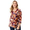 thumbnail image 1 of Jessica London Women's Plus Size Stretch Cotton V-Neck Tee, 1 of 5