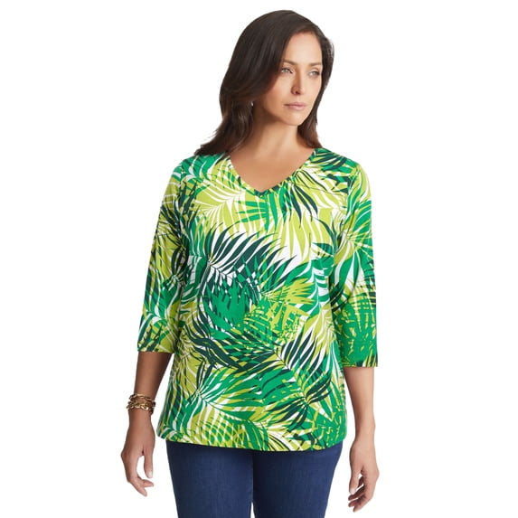 Jessica London Women's Plus Size Stretch Cotton V-Neck Tee
