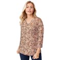 thumbnail image 1 of Jessica London Women's Plus Size Stretch Cotton V-Neck Tee, 1 of 5