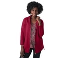 thumbnail image 1 of Jessica London Women's Plus Size Stretch Cotton Zip Front Hi-Low Jacket, 1 of 4