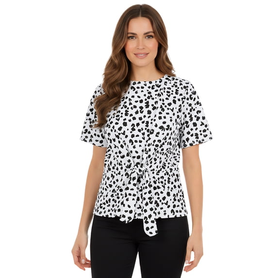 Jessica London Women's Plus Size Stretch Crepe Tie Waist Top