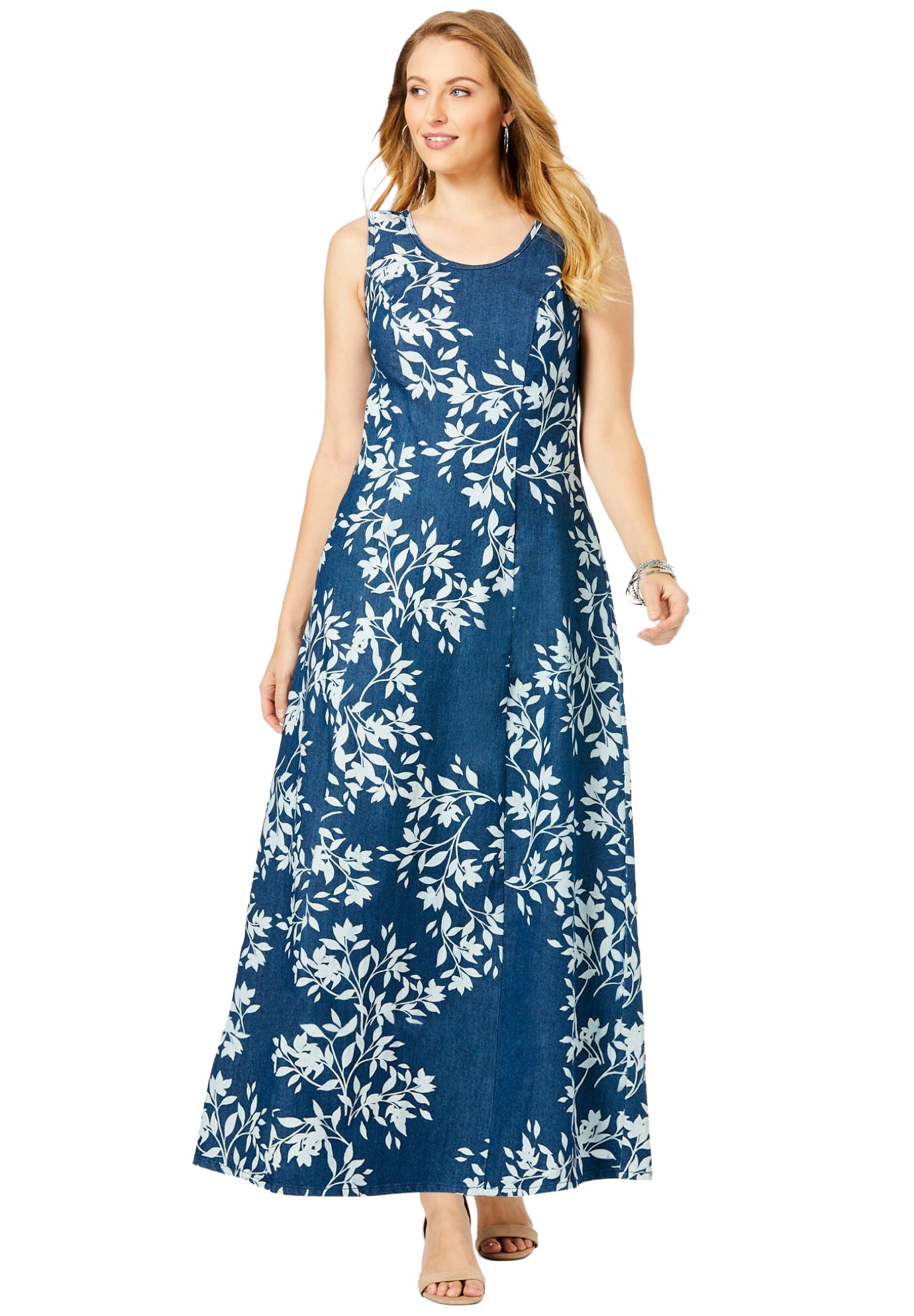 white christmas dresses Dark Denim Midaxi Shift Dress – Rare London