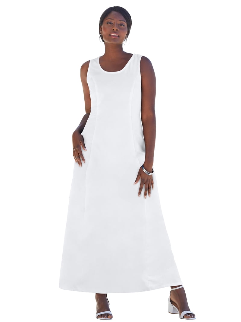 jessica london denim maxi dress Jessica London Women's Plus Size Stretch Denim Maxi Dress