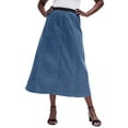 thumbnail image 1 of Jessica London Plus Size Stretch Denim Long Skirt, 1 of 6
