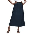 thumbnail image 1 of Jessica London Plus Size Stretch Denim Long Skirt, 1 of 4