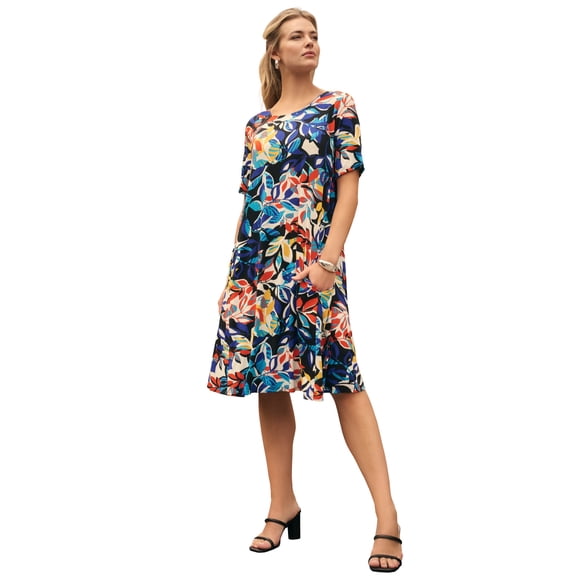 Jessica London Women's Plus Size Stretch Knit A-Line Dress