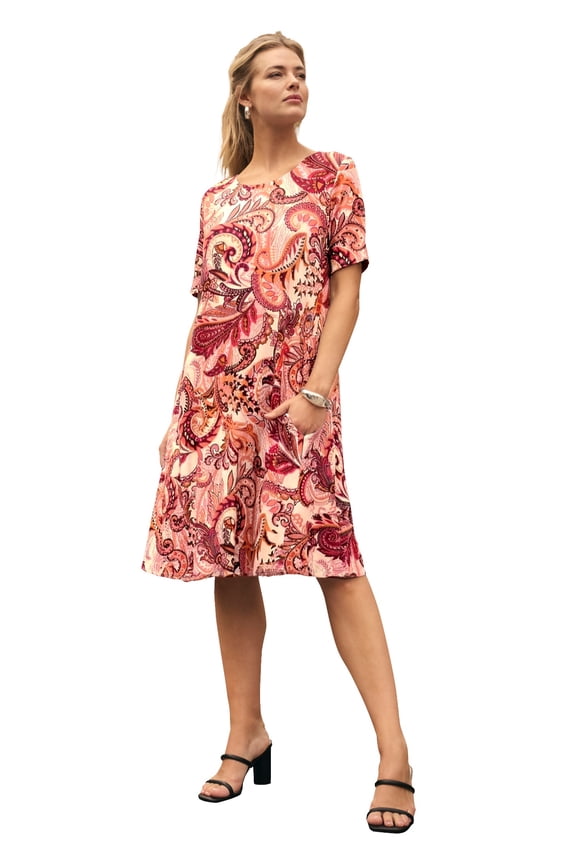 Women's Plus Size Stretch Knit A-Line Dress