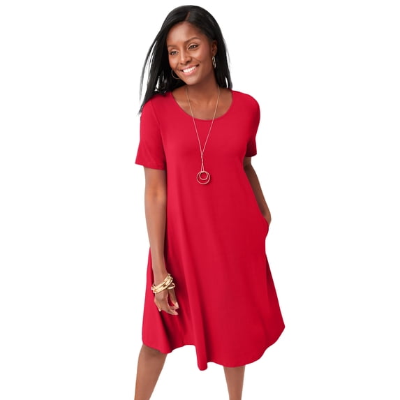 Jessica London Women's Plus Size Stretch Knit A-Line Dress