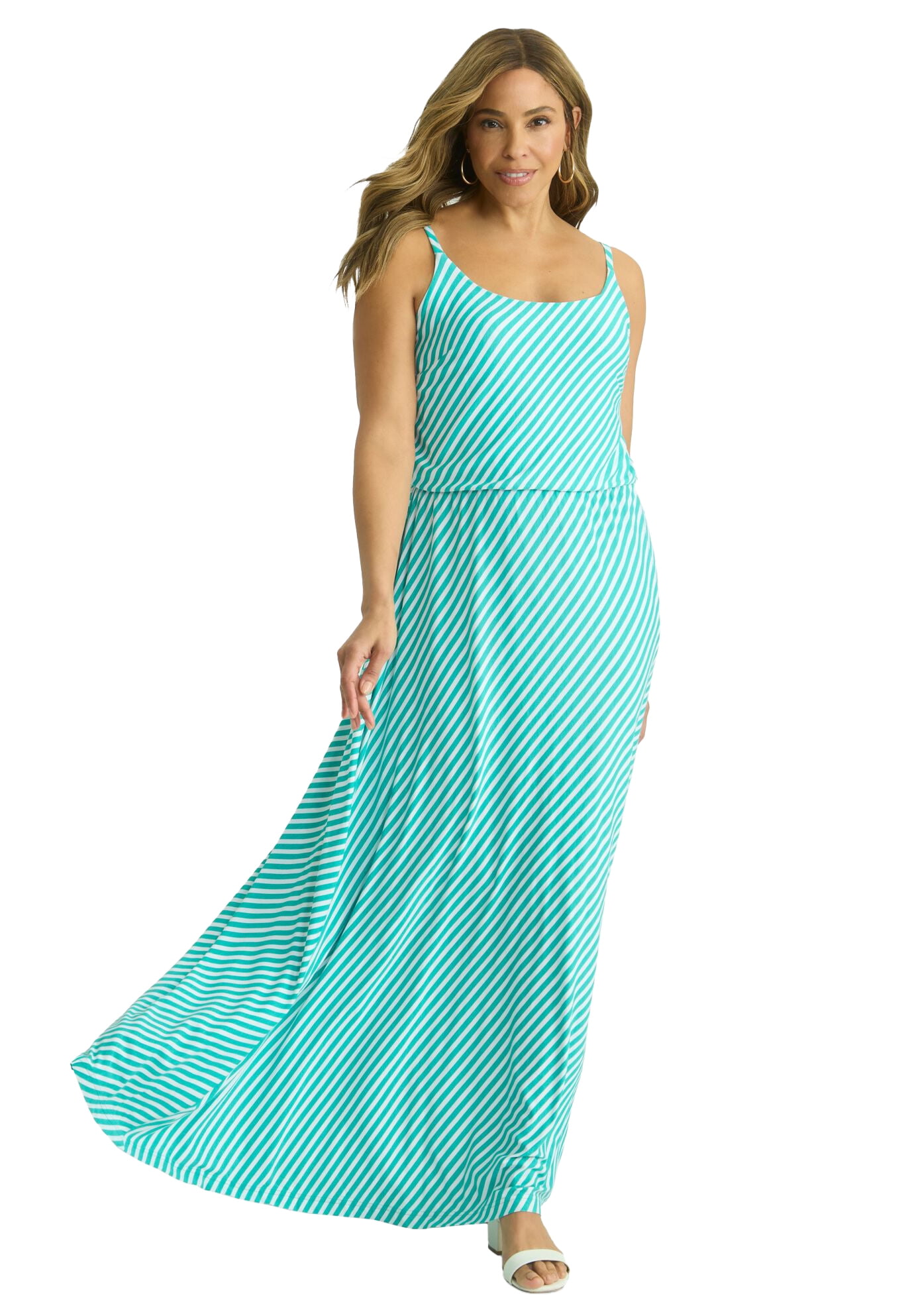 Jessica London Women's Plus Size Stretch Knit Blouson Maxi Dress - Walmart  Business Supplies