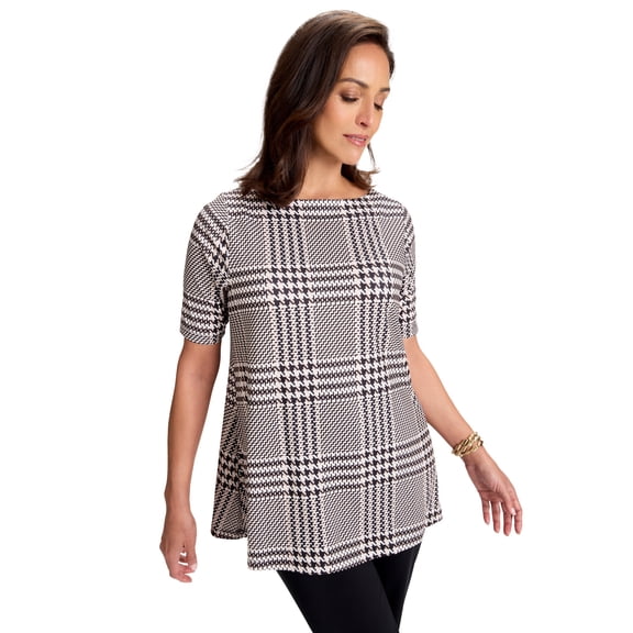 Jessica London Women's Plus Size Stretch Knit Boatneck Swing Tunic