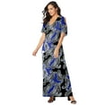 thumbnail image 1 of Jessica London Women's Plus Size Stretch Knit Cold Shoulder Maxi Dress, 1 of 5