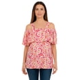 thumbnail image 1 of Jessica London Women's Plus Size Stretch Knit Cold Shoulder Ruffle Tunic, 1 of 3