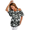 thumbnail image 1 of Jessica London Women's Plus Size Stretch Knit Cold Shoulder Ruffle Tunic, 1 of 2