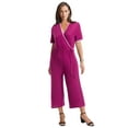 thumbnail image 1 of Jessica London Women's Plus Size Stretch Knit Cropped Wide Leg Jumpsuit, 1 of 2