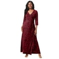 thumbnail image 1 of Jessica London Women's Plus Size Stretch Knit Faux Wrap Maxi Dress, 1 of 1