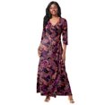 thumbnail image 1 of Jessica London Women's Plus Size Stretch Knit Faux Wrap Maxi Dress, 1 of 5