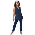 thumbnail image 1 of Jessica London Women's Plus Size Stretch Knit Hi-Low Zip Tunic, 1 of 4