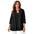 thumbnail image 1 of Jessica London Women's Plus Size Stretch Knit Keyhole Swing Tunic, 1 of 3