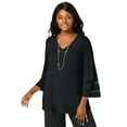 thumbnail image 1 of Jessica London Women's Plus Size Stretch Knit Mesh Inset Sleeve Tunic, 1 of 4