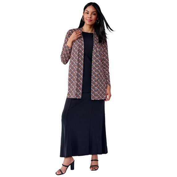 Jessica London Women's Plus Size Stretch Knit Open Front Knit Topper