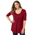thumbnail image 1 of Jessica London Women's Plus Size Stretch Knit Pleated Tunic, 1 of 6