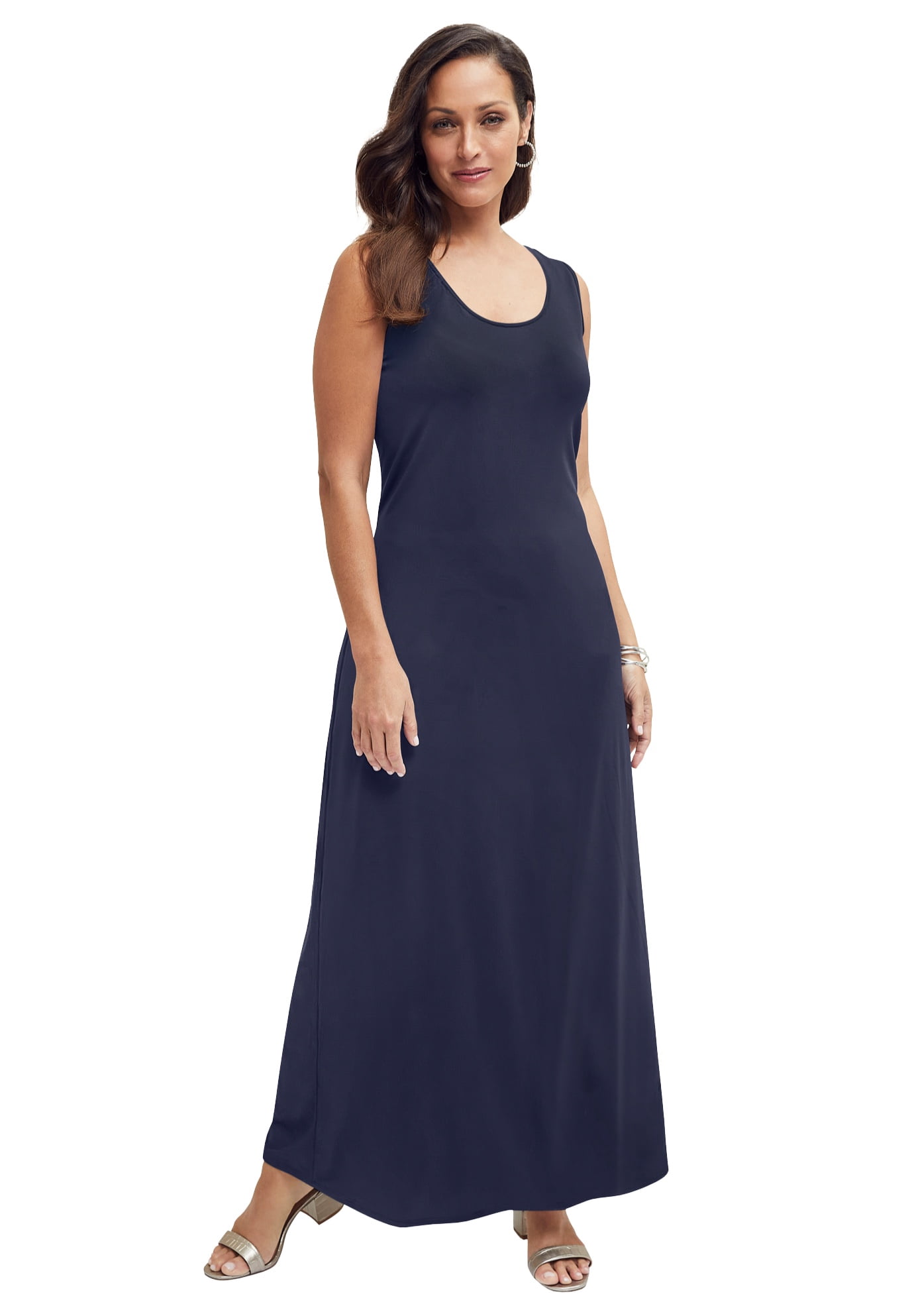 knit tank maxi dress Jessica London Stretch Knit Tank Maxi Dress