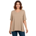thumbnail image 1 of Jessica London Women's Plus Size Stretch Knit V-Neck Swing Tunic, 1 of 3