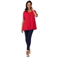thumbnail image 1 of Jessica London Women's Plus Size Stretch Knit V-Neck Swing Tunic, 1 of 3