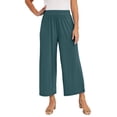 thumbnail image 1 of Jessica London Women's Plus Size Stretch Knit Wide Leg Crop Pant, 1 of 4