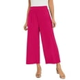 thumbnail image 1 of Jessica London Women's Plus Size Stretch Knit Wide Leg Crop Pant, 1 of 3