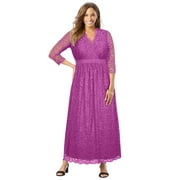 JESSICA LONDON Women's Plus Size Stretch Lace Maxi Dress