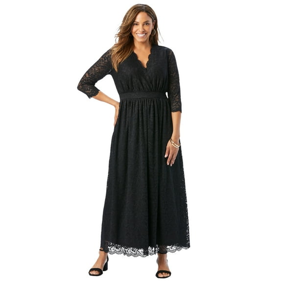 Jessica London Women's Plus Size Stretch Lace Maxi Dress