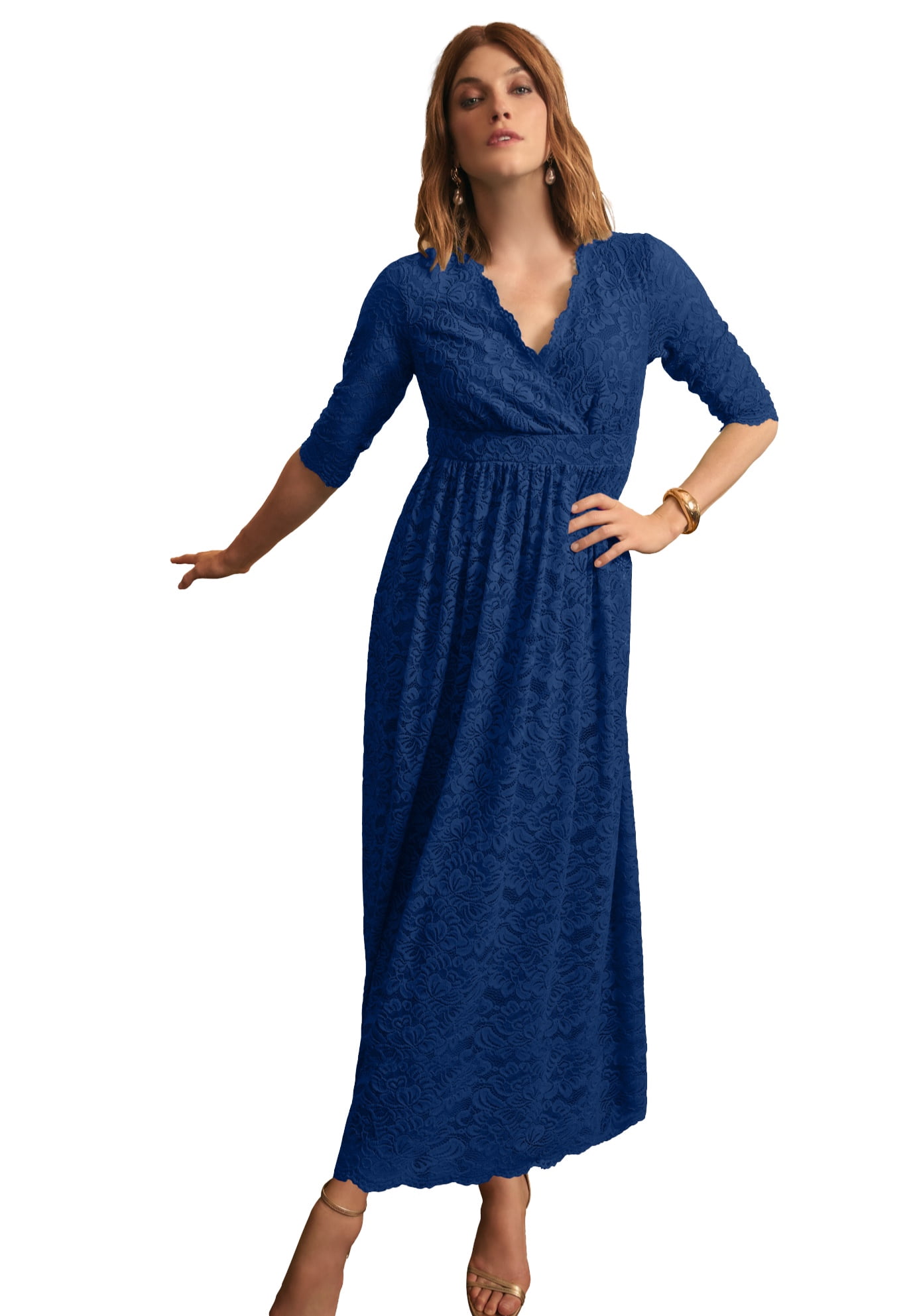 Jessica London Women's Plus Size Stretch Lace Maxi Dress - Walmart.com