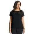 thumbnail image 1 of Jessica London Women's Plus Size Stretch Lace Neckline Top, 1 of 3