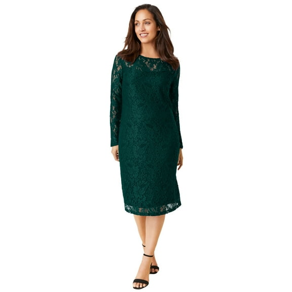 Jessica London Women's Plus Size Stretch Lace Shift Dress