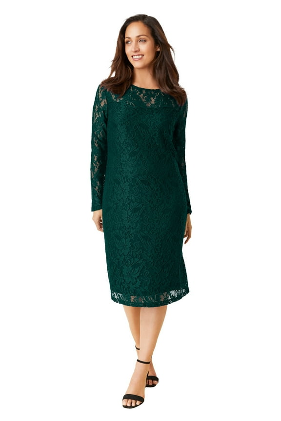Women's Plus Size Stretch Lace Shift Dress